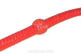 Red Leather Massive Whip With Braided Handle