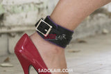 Leather Handcuffs Ankles - Purple Padded (+ Lockable) Sadolair Collection