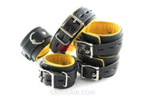 Leather Handcuffs Ankles - Yellow Sadolair Collection