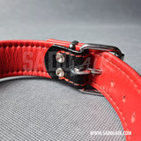 Leather Fetish Collar Carbon Red