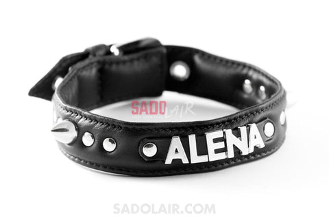 Leather Collar With Letters Sadolair Collection