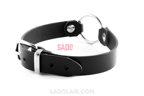 Leather Collar With O Ring Sadolair Collection