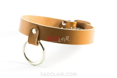Brown Leather Collar With Ring Sadolair Collection