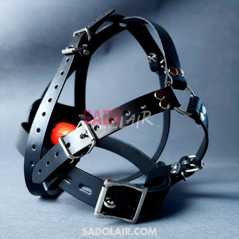 Leather Head Harness With Inner Dildo Sadolair Collection