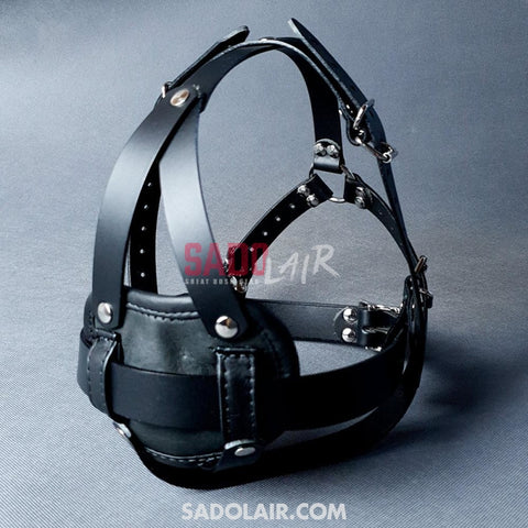 Leather Head Harness With Inner Dildo Sadolair Collection