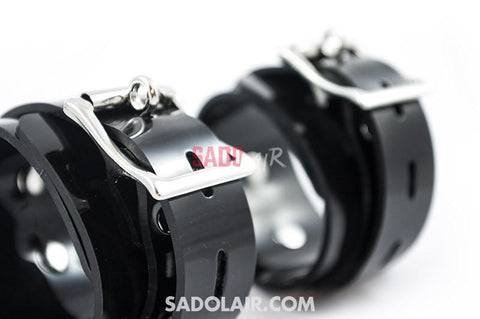 Black Pvc Wrist Cuffs Sadolair Collection