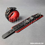 Leather Padded BDSM Wrist Cuffs “Luxury” Red