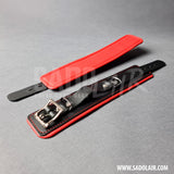 Leather Padded BDSM Wrist Cuffs “Luxury” Red