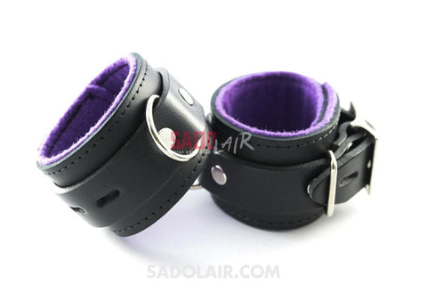 Leather Cuffs Wrists - Purple Sadolair Collection