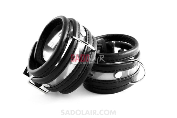 Pvc Handcuffs Clear Stitched I. Sadolair Collection