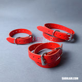 Leather Bondage Belt 25mm Red