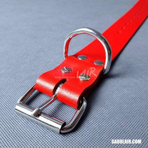 Leather Bondage Belt 40mm Red