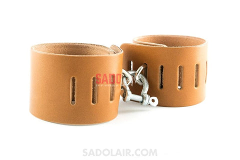 Leather Cuffs Wrist - Simplex Brown Sadolair Collection