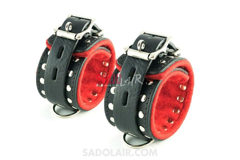 Decorated Leather Ankle Cuffs Sadolair Collection